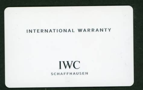 iwc guarantee card|iwc schaffhausen warranty.